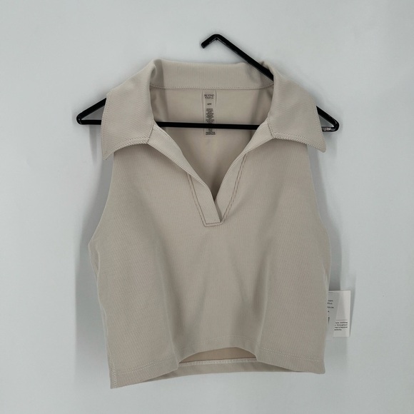 Beyond Yoga Heather Rib Prep Cropped Tank In Cream Heather - Picture 1 of 10
